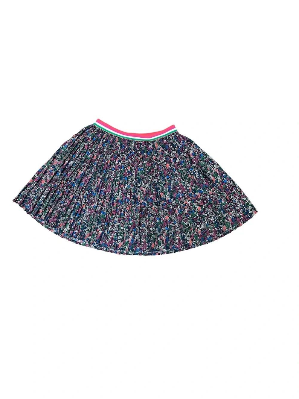 Gap Kids Floral Pleated Circle Skirt Girls M 8-9 Black Multicolor Flowers
